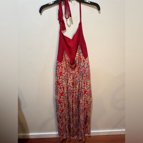 Sundance Lasani Crochet Halter Maxi Dress Small‎ in Red Multicolor Boho - Picture 3 of 7